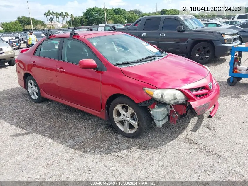 2013 Toyota Corolla S VIN: 2T1BU4EE2DC124033 Lot: 40742649