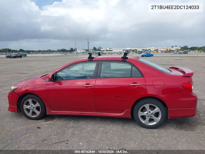 2013 Toyota Corolla S VIN: 2T1BU4EE2DC124033 Lot: 40742649