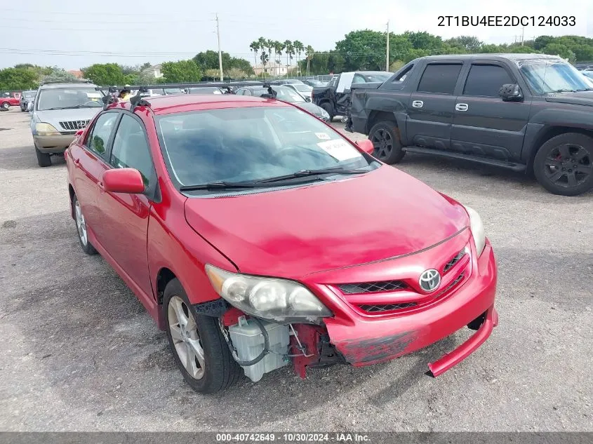 2013 Toyota Corolla S VIN: 2T1BU4EE2DC124033 Lot: 40742649