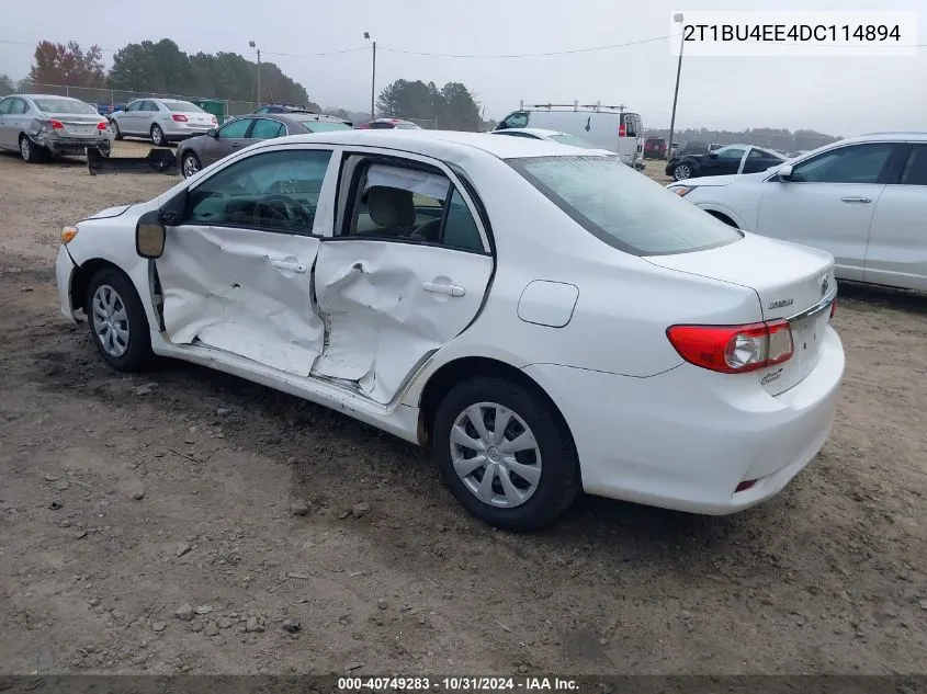 2013 Toyota Corolla L VIN: 2T1BU4EE4DC114894 Lot: 40749283