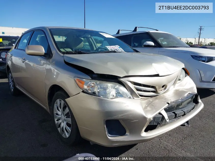 2013 Toyota Corolla Le VIN: 2T1BU4EE2DC003793 Lot: 40753998