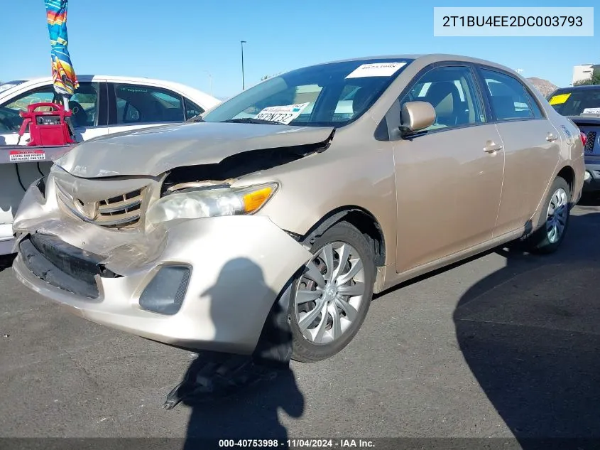 2013 Toyota Corolla Le VIN: 2T1BU4EE2DC003793 Lot: 40753998