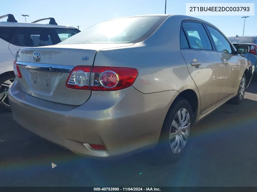 2013 Toyota Corolla Le VIN: 2T1BU4EE2DC003793 Lot: 40753998