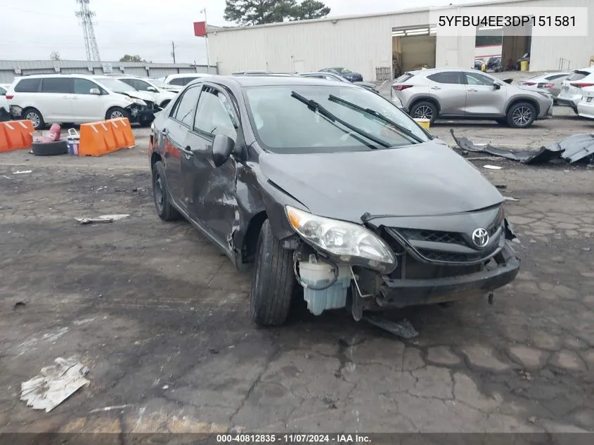 2013 Toyota Corolla L VIN: 5YFBU4EE3DP151581 Lot: 40812835