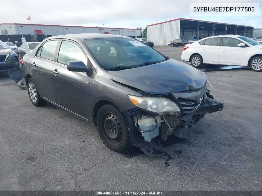 2013 Toyota Corolla Le VIN: 5YFBU4EE7DP177505 Lot: 40851653