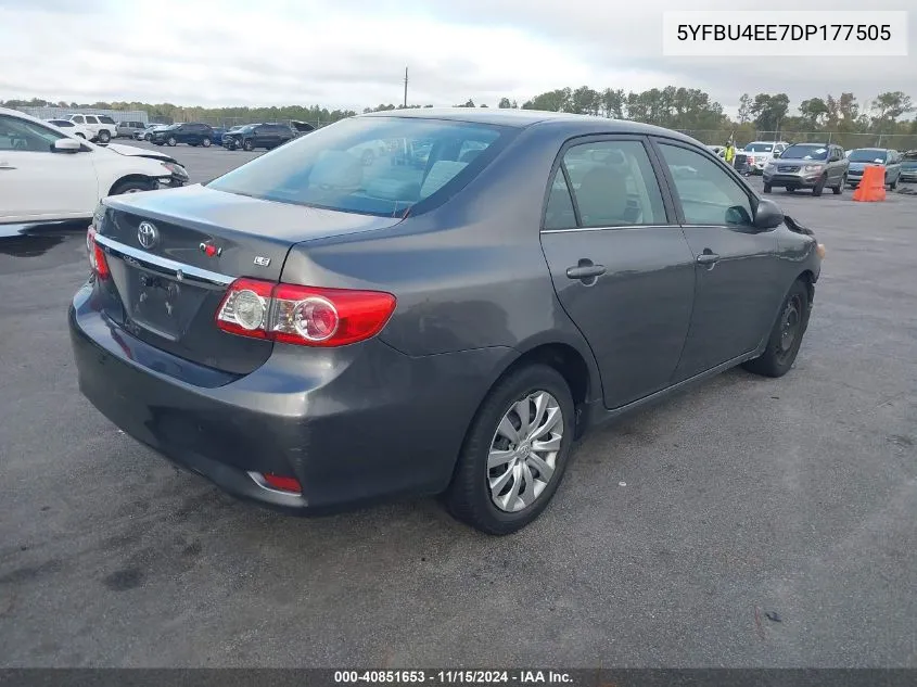 2013 Toyota Corolla Le VIN: 5YFBU4EE7DP177505 Lot: 40851653