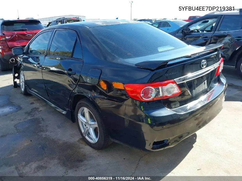 2013 Toyota Corolla S VIN: 5YFBU4EE7DP219381 Lot: 40856319