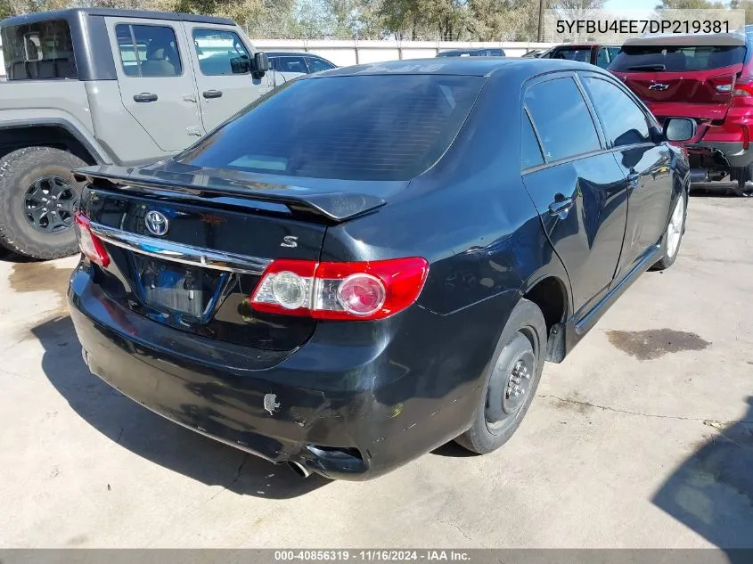 2013 Toyota Corolla S VIN: 5YFBU4EE7DP219381 Lot: 40856319