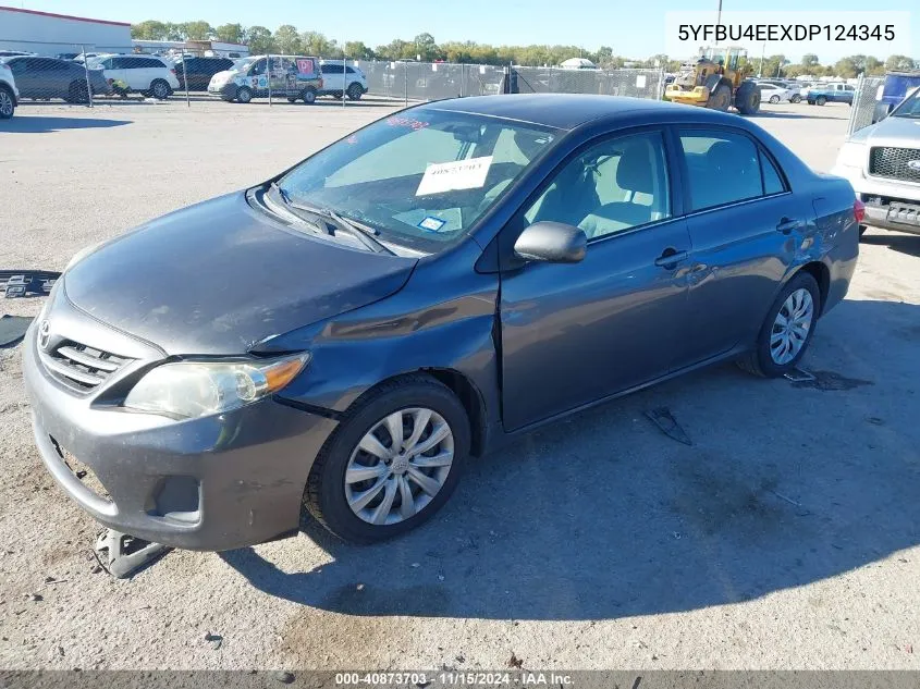 2013 Toyota Corolla Le VIN: 5YFBU4EEXDP124345 Lot: 40873703