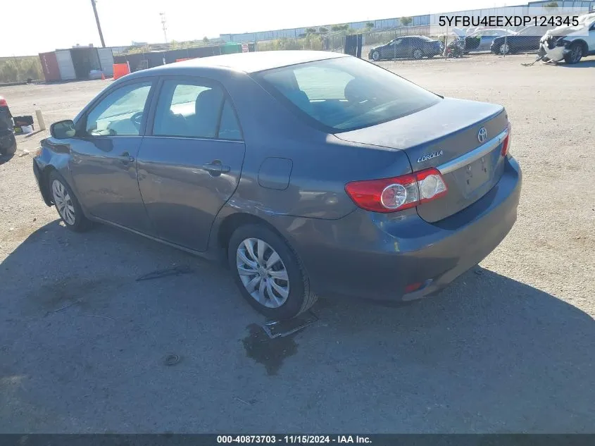 2013 Toyota Corolla Le VIN: 5YFBU4EEXDP124345 Lot: 40873703