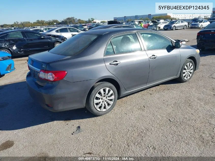 2013 Toyota Corolla Le VIN: 5YFBU4EEXDP124345 Lot: 40873703