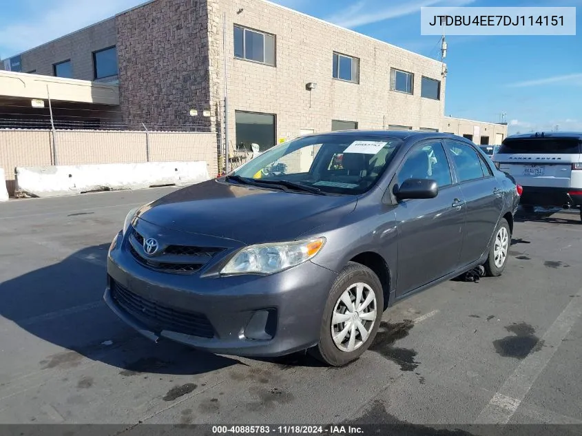 2013 Toyota Corolla L VIN: JTDBU4EE7DJ114151 Lot: 40885783