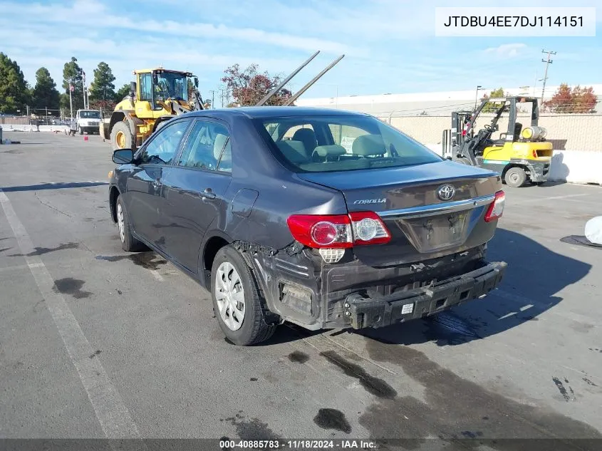 2013 Toyota Corolla L VIN: JTDBU4EE7DJ114151 Lot: 40885783