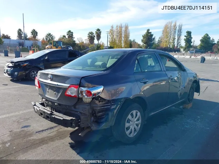 2013 Toyota Corolla L VIN: JTDBU4EE7DJ114151 Lot: 40885783