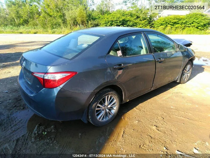 2T1BURHE3EC020564 2014 Toyota Corolla Le