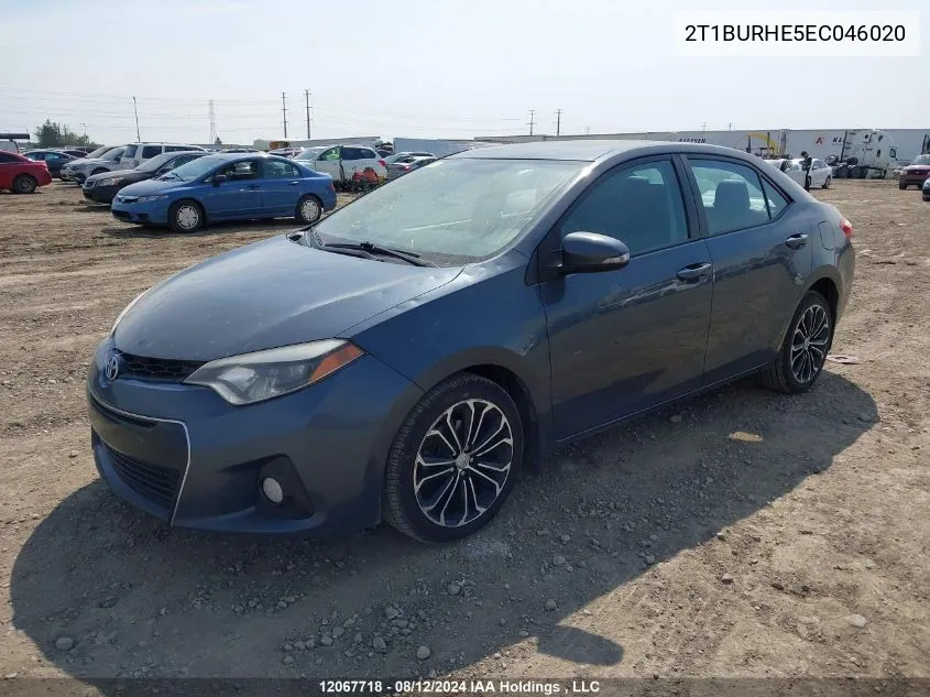 2014 Toyota Corolla S VIN: 2T1BURHE5EC046020 Lot: 12067718