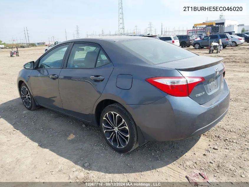 2014 Toyota Corolla S VIN: 2T1BURHE5EC046020 Lot: 12067718