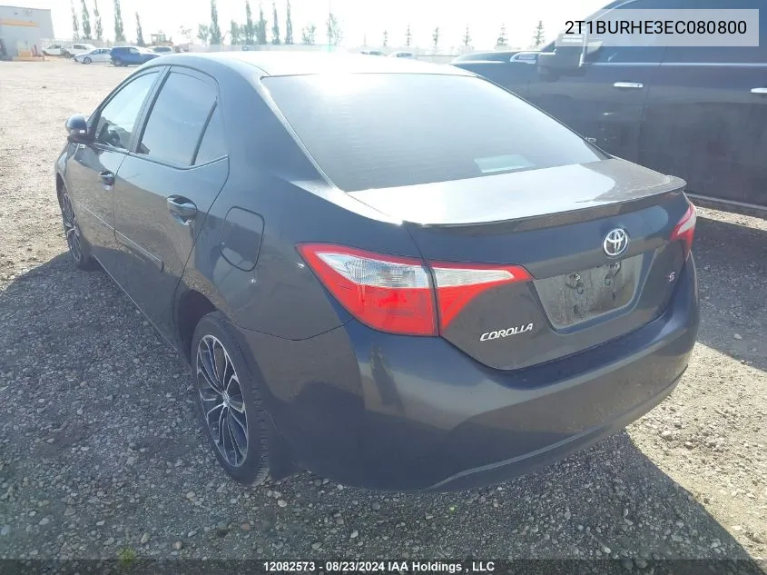 2014 Toyota Corolla L/Le/Le Pls/Prm/S/S Pls VIN: 2T1BURHE3EC080800 Lot: 12082573