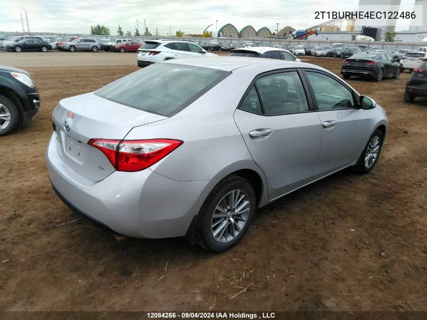 2T1BURHE4EC122486 2014 Toyota Corolla L/Le/Le Pls/Prm/S/S Pls