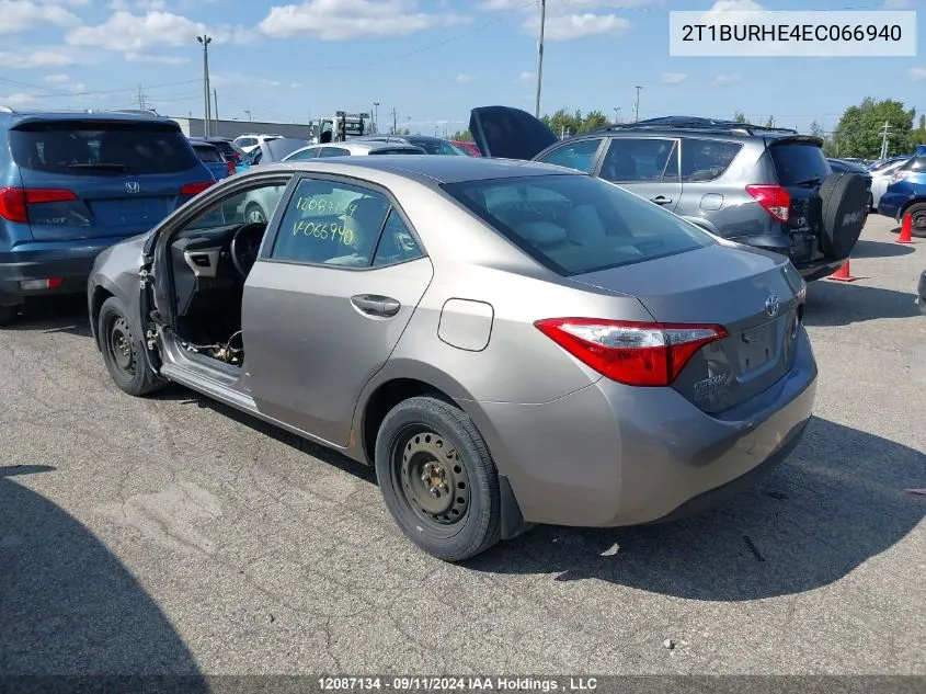 2014 Toyota Corolla L/Le/Le Pls/Prm/S/S Pls VIN: 2T1BURHE4EC066940 Lot: 12087134