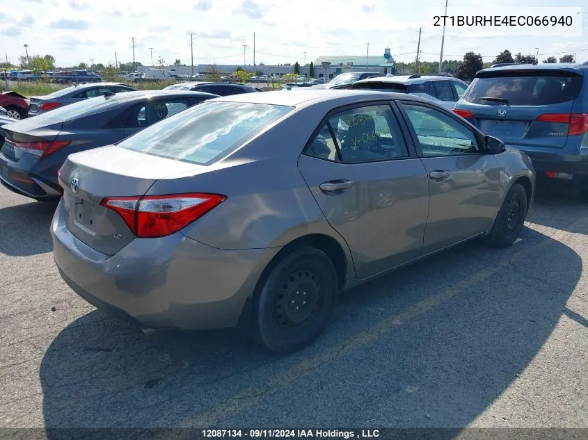 2T1BURHE4EC066940 2014 Toyota Corolla L/Le/Le Pls/Prm/S/S Pls