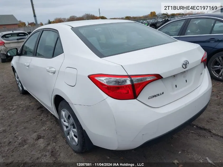 2014 Toyota Corolla L/Le/Le Pls/Prm/S/S Pls VIN: 2T1BURHE4EC197169 Lot: 12087581