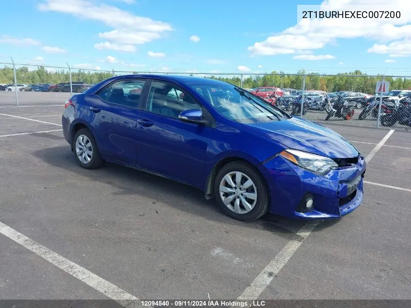 2014 Toyota Corolla S VIN: 2T1BURHEXEC007200 Lot: 12094540