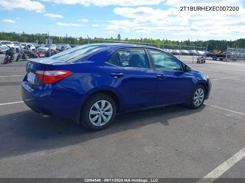 2014 Toyota Corolla S VIN: 2T1BURHEXEC007200 Lot: 12094540