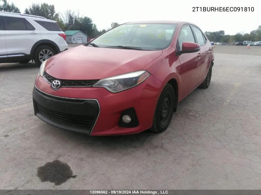 2014 Toyota Corolla S VIN: 2T1BURHE6EC091810 Lot: 12096562