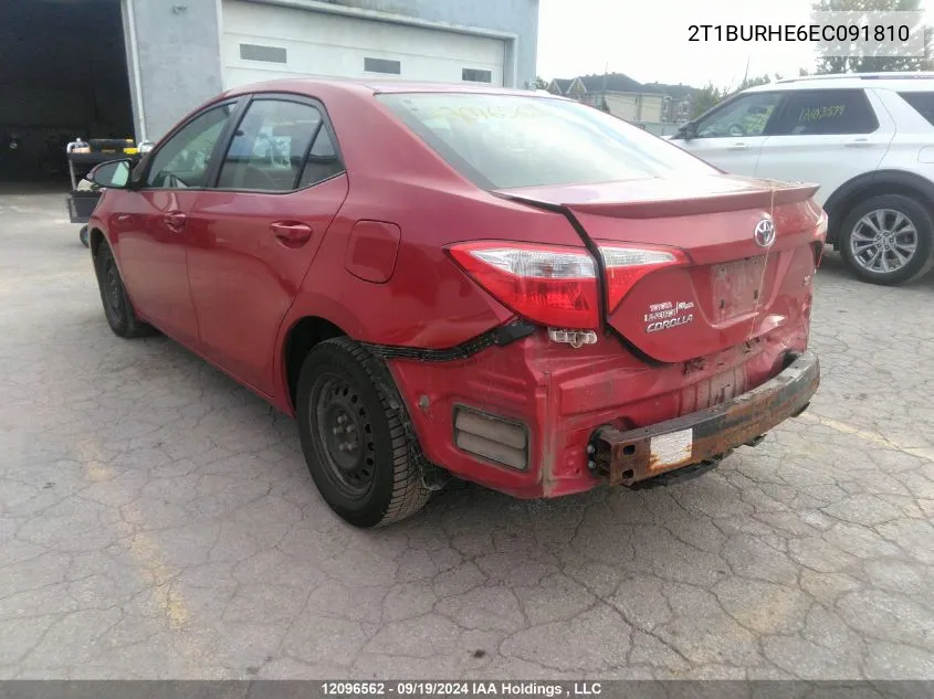 2T1BURHE6EC091810 2014 Toyota Corolla S