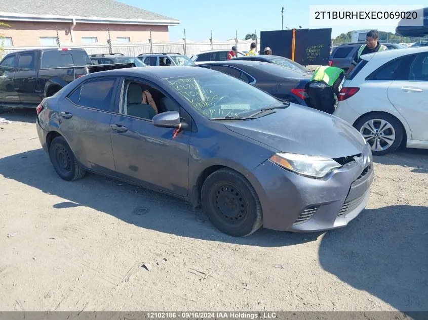 2014 Toyota Corolla VIN: 2T1BURHEXEC069020 Lot: 12102186