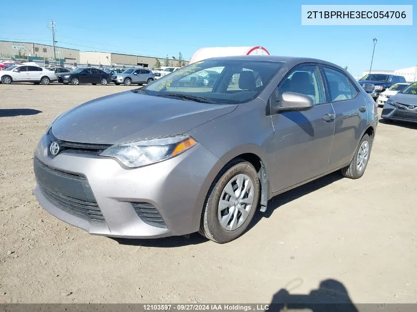 2T1BPRHE3EC054706 2014 Toyota Corolla Le Eco/Le Eco Upgrade