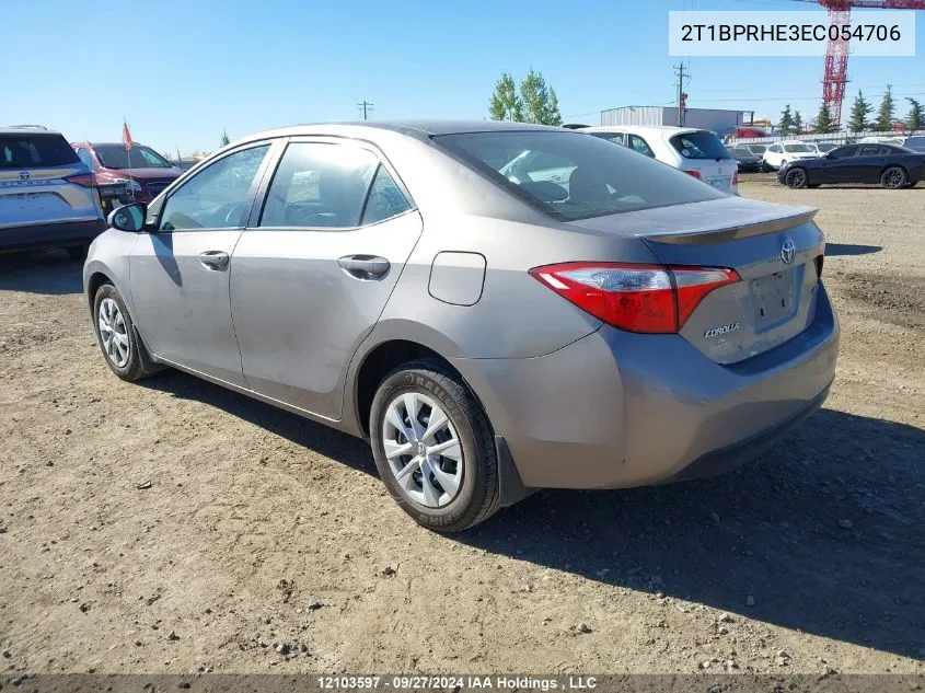 2T1BPRHE3EC054706 2014 Toyota Corolla Le Eco/Le Eco Upgrade