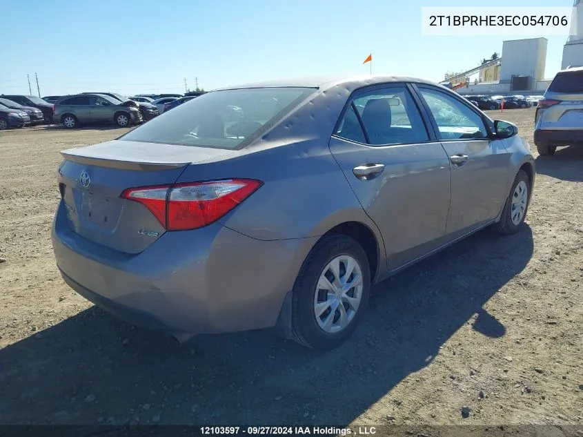 2T1BPRHE3EC054706 2014 Toyota Corolla Le Eco/Le Eco Upgrade