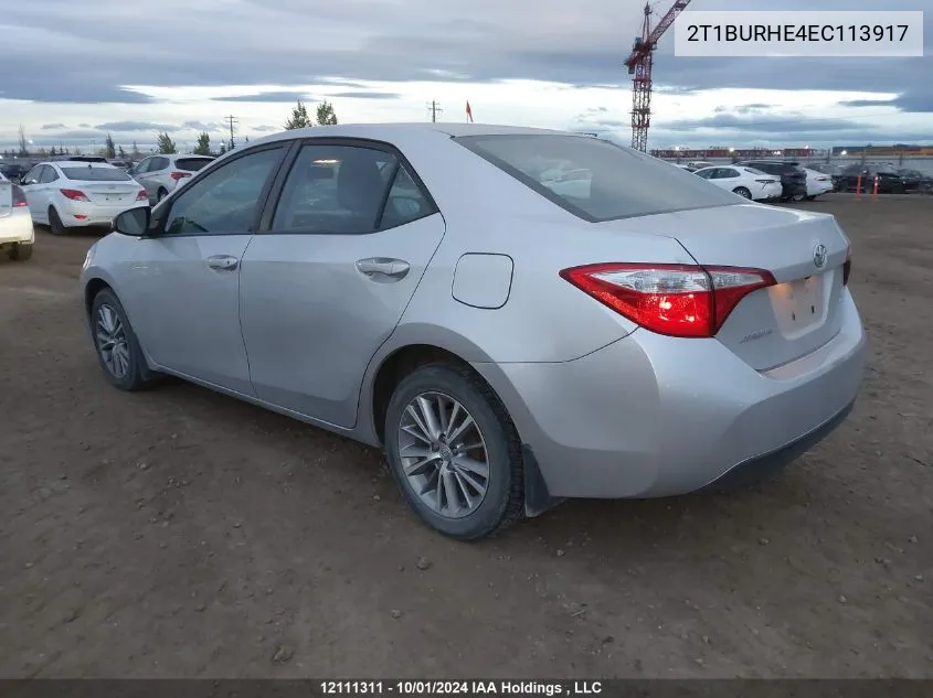 2T1BURHE4EC113917 2014 Toyota Corolla L/Le/Le Pls/Prm/S/S Pls