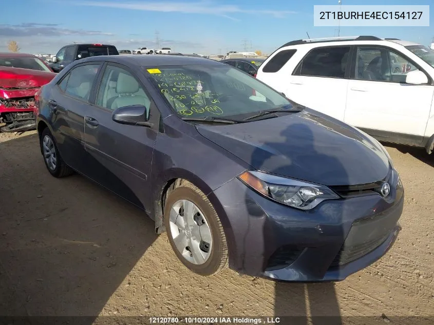 2014 Toyota Corolla L/Le/Le Pls/Prm/S/S Pls VIN: 2T1BURHE4EC154127 Lot: 12120780