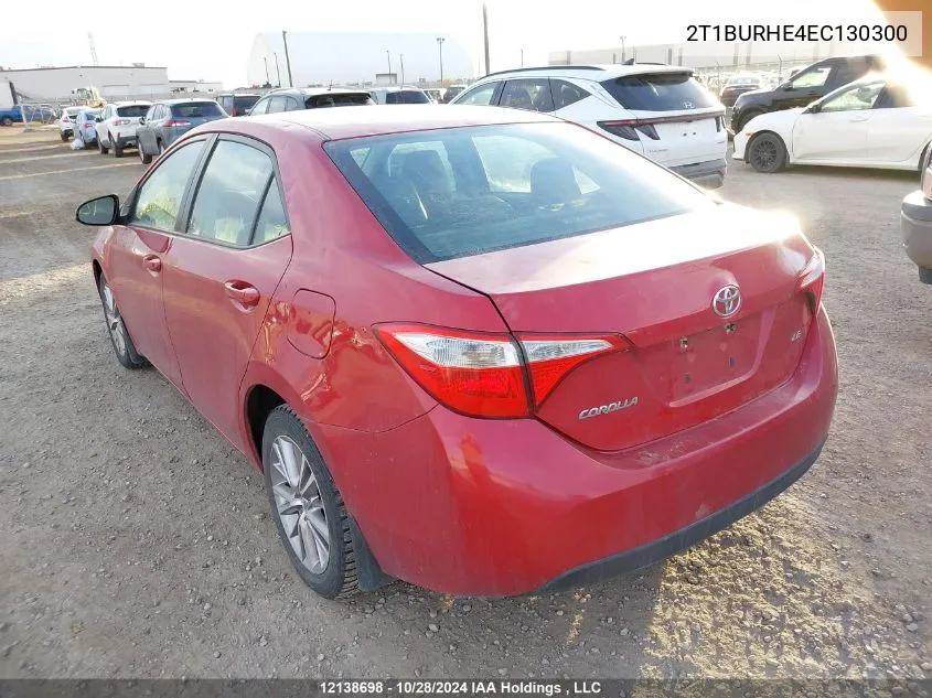 2014 Toyota Corolla L/Le/Le Pls/Prm/S/S Pls VIN: 2T1BURHE4EC130300 Lot: 12138698