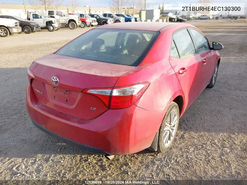 2014 Toyota Corolla L/Le/Le Pls/Prm/S/S Pls VIN: 2T1BURHE4EC130300 Lot: 12138698