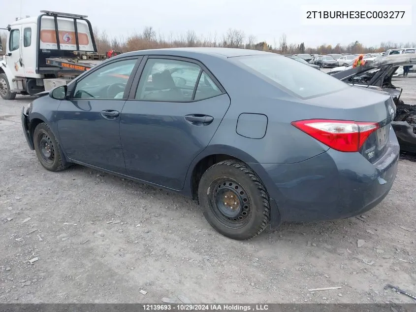 2014 Toyota Corolla VIN: 2T1BURHE3EC003277 Lot: 12139693