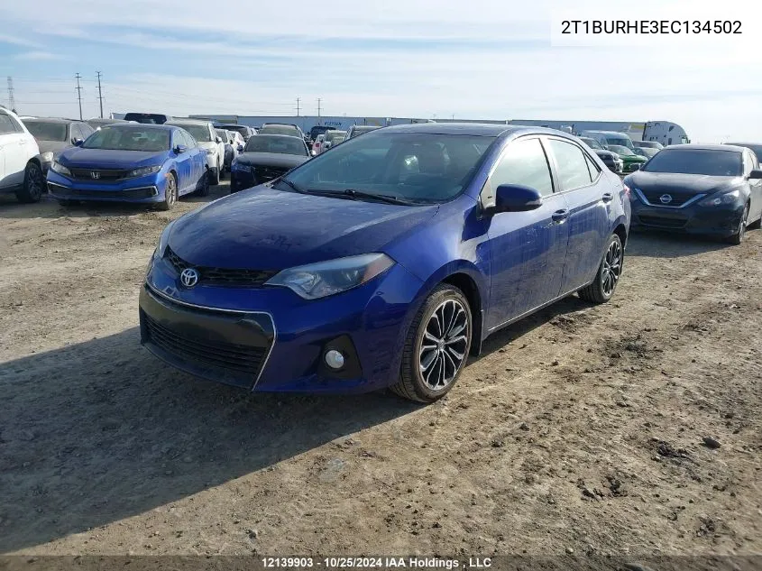 2014 Toyota Corolla L/Le/Le Pls/Prm/S/S Pls VIN: 2T1BURHE3EC134502 Lot: 12139903