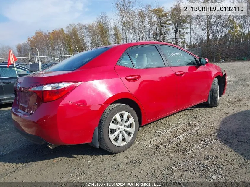 2014 Toyota Corolla Le VIN: 2T1BURHE9EC132110 Lot: 12143183