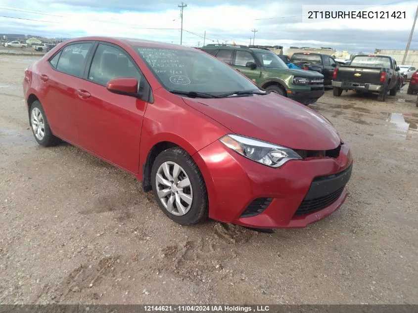 2014 Toyota Corolla Le VIN: 2T1BURHE4EC121421 Lot: 12144621