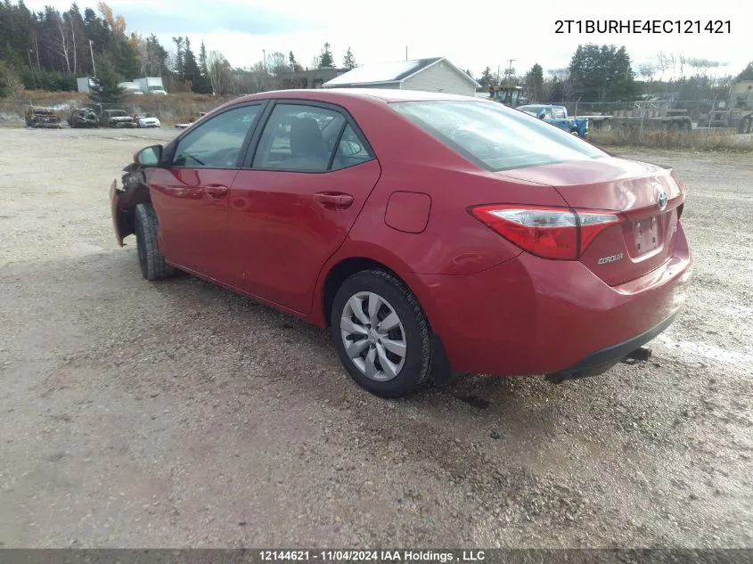 2014 Toyota Corolla Le VIN: 2T1BURHE4EC121421 Lot: 12144621