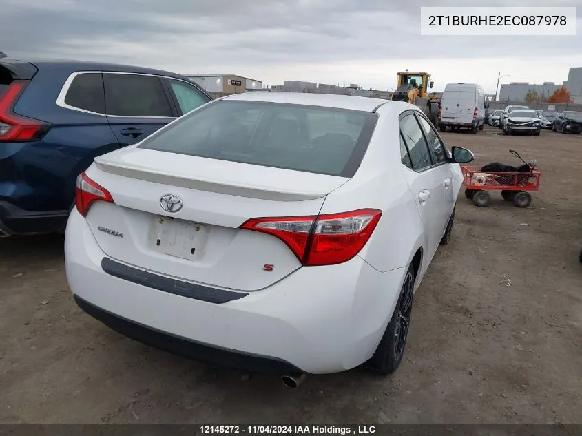 2014 Toyota Corolla L/Le/Le Pls/Prm/S/S Pls VIN: 2T1BURHE2EC087978 Lot: 12145272