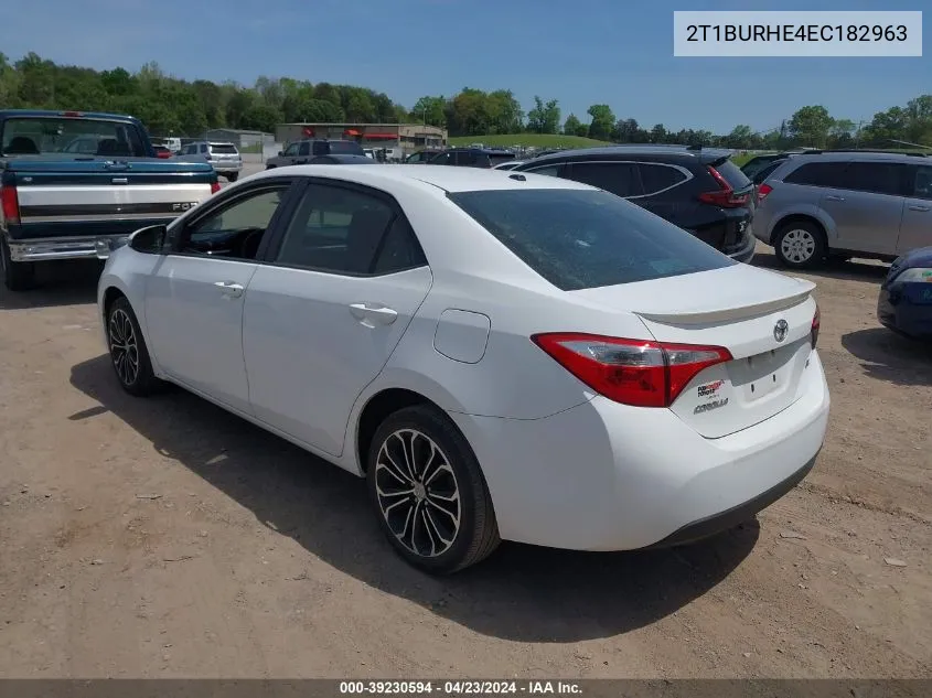 2014 Toyota Corolla S Plus VIN: 2T1BURHE4EC182963 Lot: 39230594