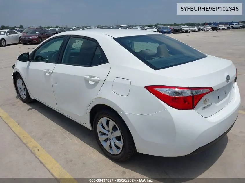 5YFBURHE9EP102346 2014 Toyota Corolla Le