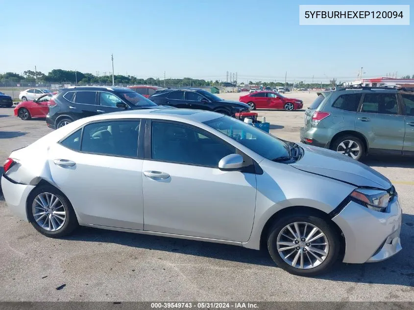 5YFBURHEXEP120094 2014 Toyota Corolla Le Plus