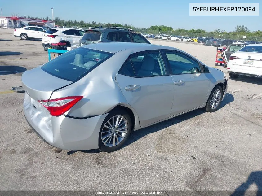 5YFBURHEXEP120094 2014 Toyota Corolla Le Plus