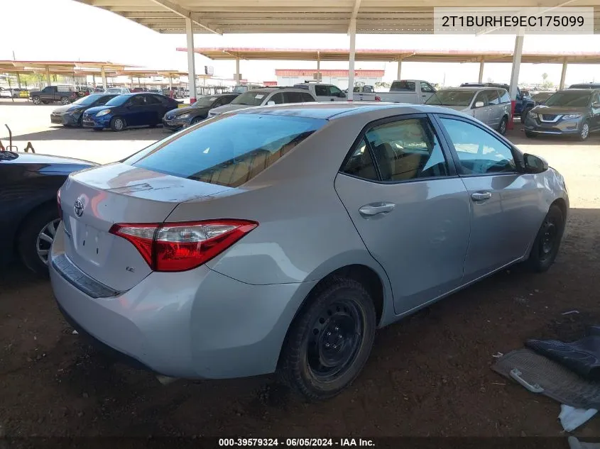 2014 Toyota Corolla Le VIN: 2T1BURHE9EC175099 Lot: 39579324