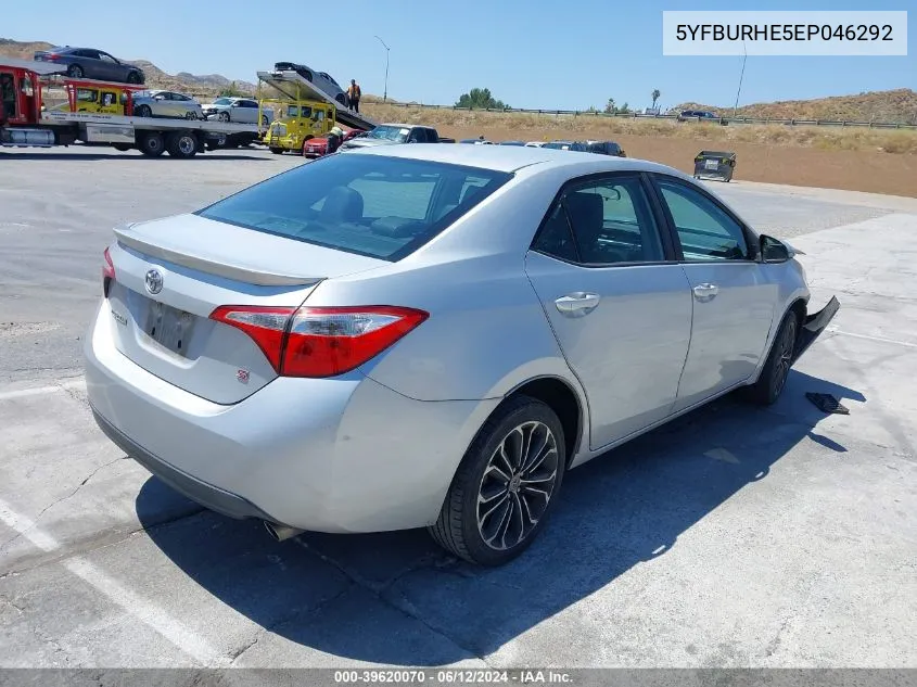 2014 Toyota Corolla S Plus VIN: 5YFBURHE5EP046292 Lot: 39620070